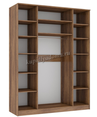 Шкаф для одежды и белья с зеркалом Джолин (Дуб каньон/Графит софт)